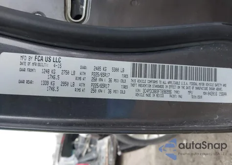 2015 Dodge Journey Sxt z USA, uszkodzony, nr VIN 3C4PDCBB3FT696996